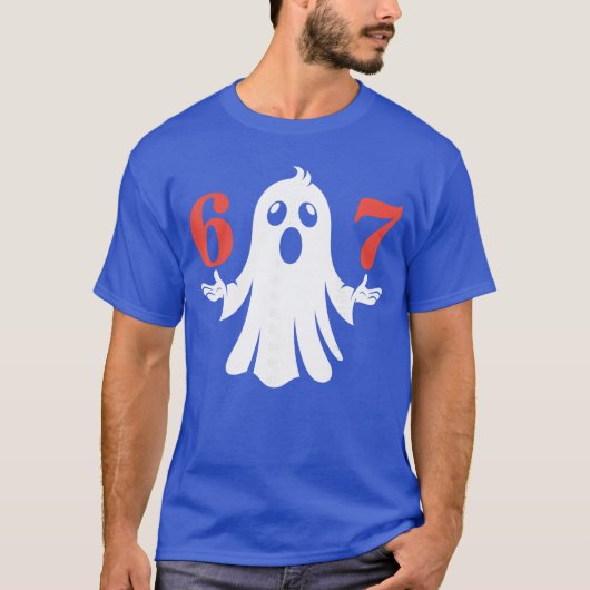 Six Seven Meme 6 7 Halloween Ghost Costume T-shirt (Voorkant)