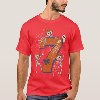 Six Seven Meme 6 7 Halloween Kostuum Dansend Skele T-shirt