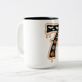 Six Seven Meme 6 7 Halloween kostuum paar Tweekleurige Koffiemok (Voorkant links)