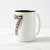 Six Seven Meme 6 7 Halloween kostuum paar Tweekleurige Koffiemok (Voorkant rechts)