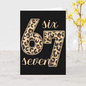 Six Seven Meme 6-7 Nummer Luipaardprint Gen Z Gen Kaart (Gele Bloem)