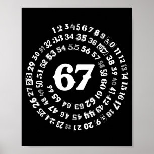 Six Seven Meme 6-7 Spiraal Nummers Print Gen Z Gen