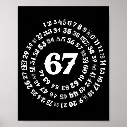 Six Seven Meme 6-7 Spiraal Nummers Print Gen Z Gen (Voorkant)