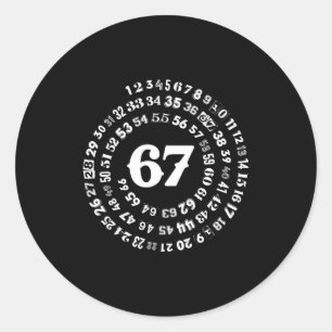 Six Seven Meme 6-7 Spiraal Nummers Print Gen Z Gen Ronde Sticker