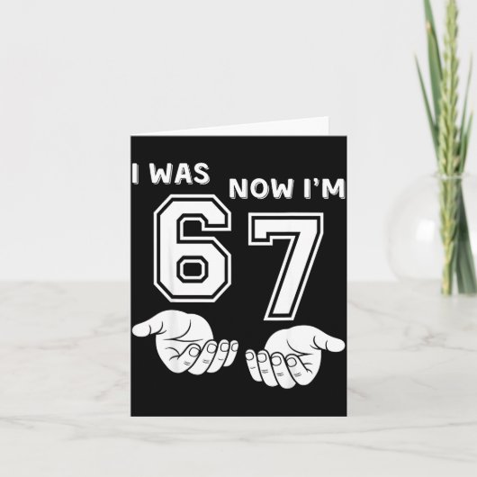 Six Seven Meme 7 Year Old Birthday Shirt Was 6 Now Kaart (Voorkant)