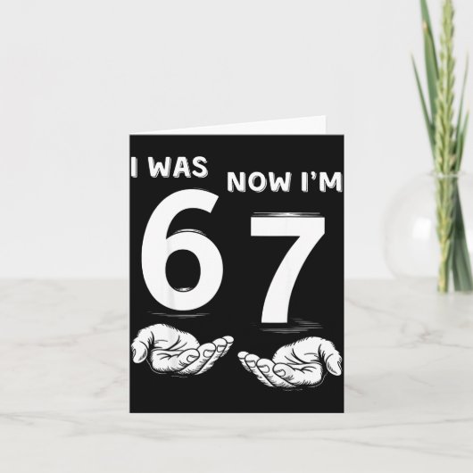 Six Seven Meme 7 Year Old Birthday Shirt Was 6 Now Kaart (Voorkant)