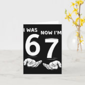 Six Seven Meme 7 Year Old Birthday Shirt Was 6 Now Kaart (Gele Bloem)