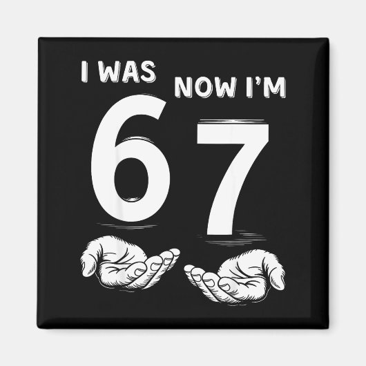 Six Seven Meme 7 Year Old Birthday Shirt Was 6 Now Magneet (Voorkant)