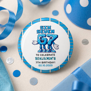 Six Seven Meme 7de Verjaardag Grappig Trendy Ronde Button 3,2 Cm