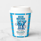 Six Seven Meme 7th Birthday | Funny Trendy Papieren Bekers (Achterkant)
