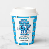 Six Seven Meme 7th Birthday | Funny Trendy Papieren Bekers (Voorkant)