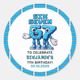 Six Seven Meme 7th Birthday | Funny Trendy Ronde Sticker