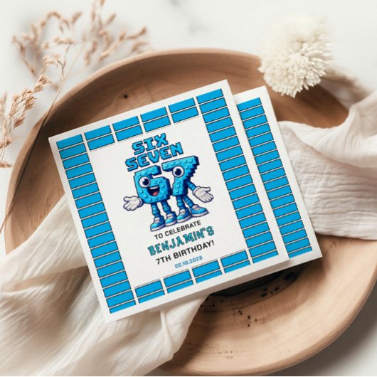 Six Seven Meme 7th Birthday | Funny Trendy Servet