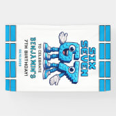 Six Seven Meme 7th Birthday | Funny Trendy Spandoek (Horizontaal)