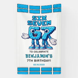 Six Seven Meme 7th Birthday | Funny Trendy Spandoek