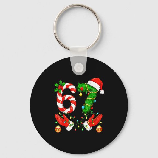 Six Seven Meme Christmas 67 Santa Funny Christmas  Sleutelhanger (Voorkant)