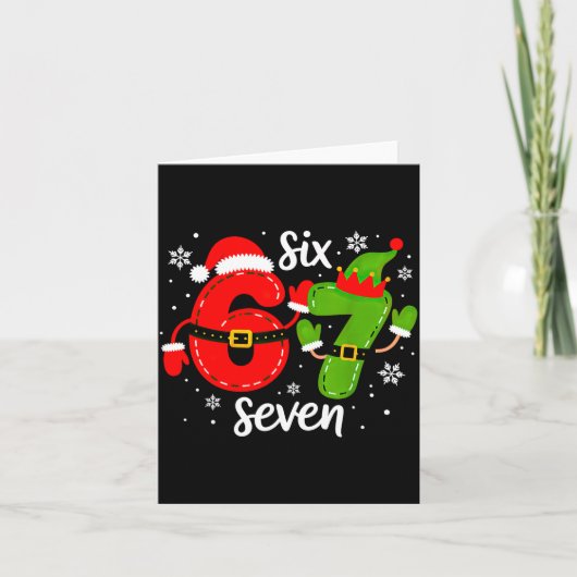 Six Seven Meme Christmas 67 Xmas  Kaart (Voorkant)