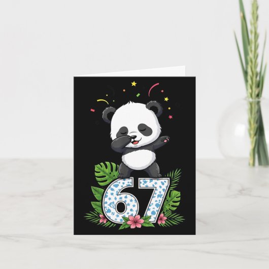 Six Seven Meme Dabbing Baby Panda 67 Funny Gen Z A Kaart (Voorkant)