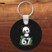 Six Seven Meme Dabbing Baby Panda 67 Funny Gen Z A Sleutelhanger (Voorkant)