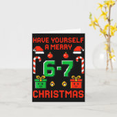 Six Seven Meme Funny Merry 67 Christmas Xmas Pajam Kaart (Gele Bloem)