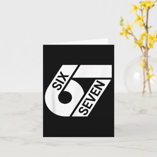 Six Seven Meme Grappig Kaart (Gele Bloem)