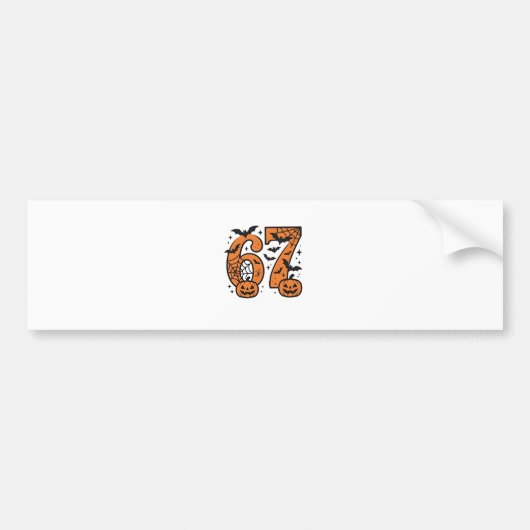 Six Seven Meme Halloween 67 Mason Spooky Bumpersticker (Voorkant)