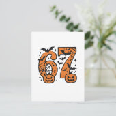 Six Seven Meme Halloween 67 Mason Spooky Feestdagenkaart (Staand voorkant)