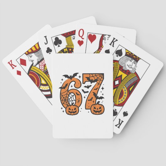 Six Seven Meme Halloween 67 Mason Spooky Pokerkaarten (Achterkant)