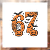 Six Seven Meme Halloween 67 Mason Spooky Raamsticker (Vel 2)