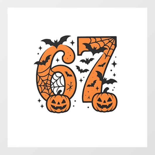 Six Seven Meme Halloween 67 Mason Spooky Raamsticker (Vel)