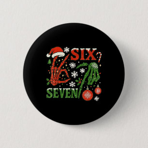 Six Seven Meme Kerstmis 6-7 Kerstmis Skelet Ha Ronde Button 5,7 Cm