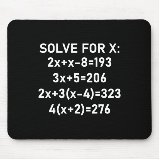 Six Seven Meme Math Algebra Pun Solve For X 67 Bra Muismat (Voorkant)