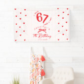Six Seven Meme Pink Red Coquette 7th Birthday Spandoek (Insitu)