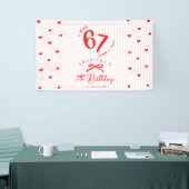 Six Seven Meme Pink Red Coquette 7th Birthday Spandoek (Beurs)