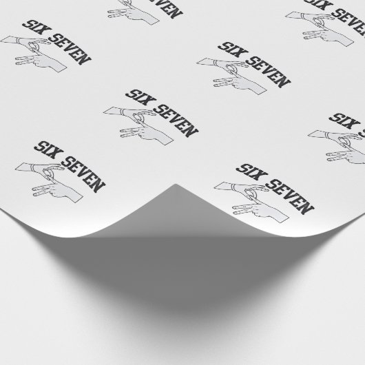 Six Seven Meme Viral 67 Mason Gebarentaal Cadeaupapier (Hoek)
