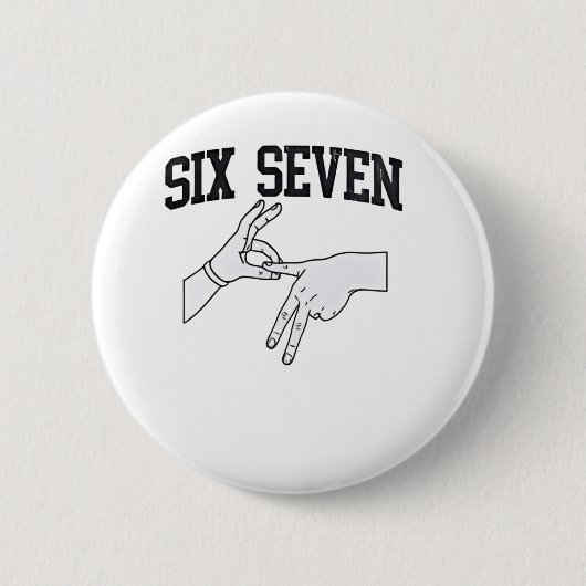 Six Seven Meme Viral 67 Mason Gebarentaal Ronde Button 5,7 Cm (Voorkant)