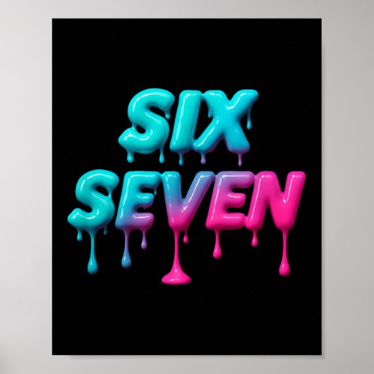 Six Seven Meme voor Gen Alpha Kinder en Volwassene Poster (Voorkant)