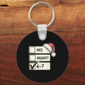 Six Seven Nice Naughty 6-7 Slang  Sleutelhanger (Voorkant)
