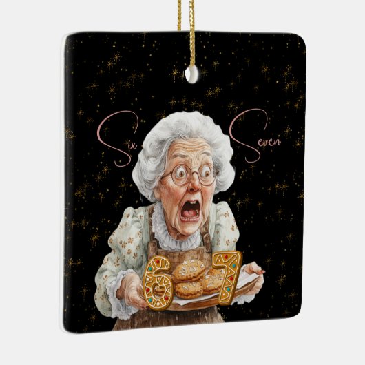 Six Seven On Grannie's Cookie Plate Christmas Keramisch Ornament (Rechts)