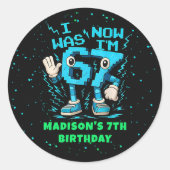 Six Seven Pixel Meme 7th Birthday Sticker (Voorkant)