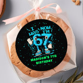 Six Seven Pixel Meme 7th Birthday Sticker