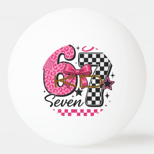 Six Seven Popular Gen-Z fraze Pingpongbal (Achterkant)