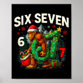 Six Seven Santa Bigfoot Christmas Sasquatch 67 Fun Poster (Voorkant)