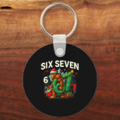 Six Seven Santa Bigfoot Christmas Sasquatch 67 Fun Sleutelhanger (Voorkant)