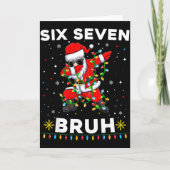 Six Seven Santa Christmas 6 7 Bruh Meme Gen Alpha  Kaart (Voorkant)