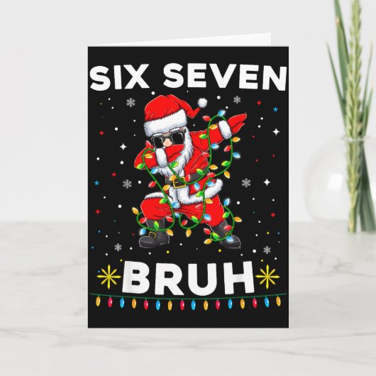 Six Seven Santa Christmas 6 7 Bruh Meme Gen Alpha  Kaart (Voorkant)