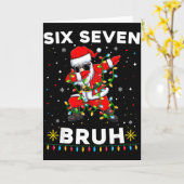 Six Seven Santa Christmas 6 7 Bruh Meme Gen Alpha  Kaart (Gele Bloem)