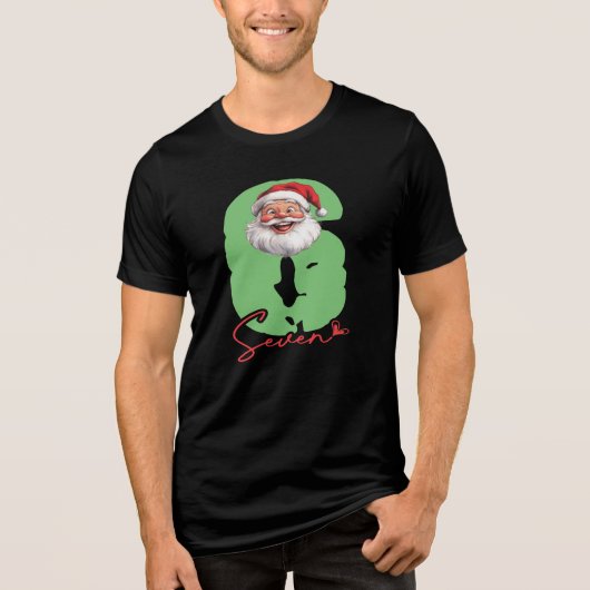 Six Seven Santa, Funny Matching Tri-Blend Shirt (Voorkant)