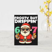 Six Seven Santa Santa Sungles Ice Cream Christmas  Kaart (Gele Bloem)