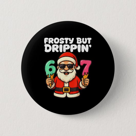 Six Seven Santa Santa Sungles Ice Cream Christmas Ronde Button 5,7 Cm (Voorkant)